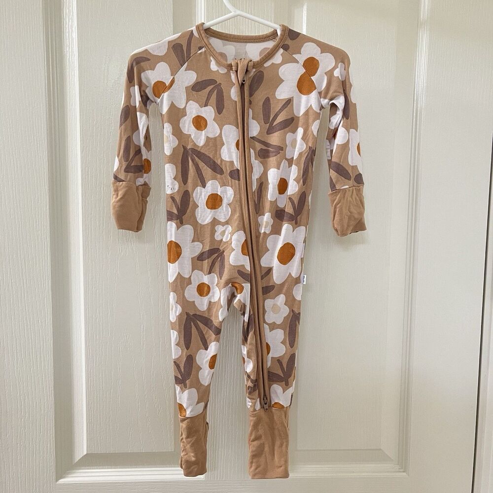 Little Sleepies Daisy Daydream Floral Zippy One Piece Bamboo 3-6 Months HOLES